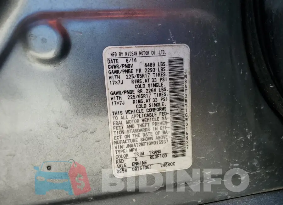 JN8AT2MT1GW015937 Photo# 14