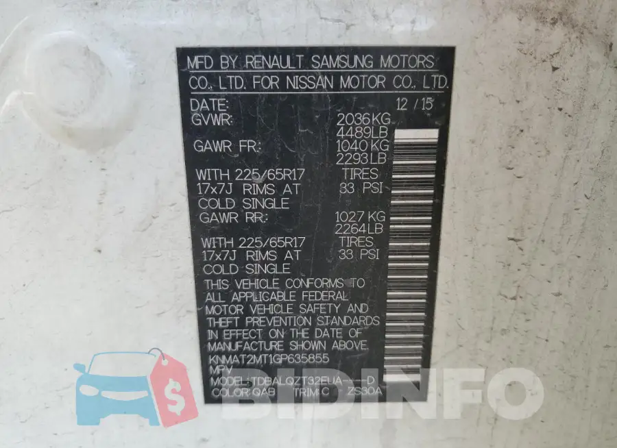 KNMAT2MT1GP635855 Photo# 12