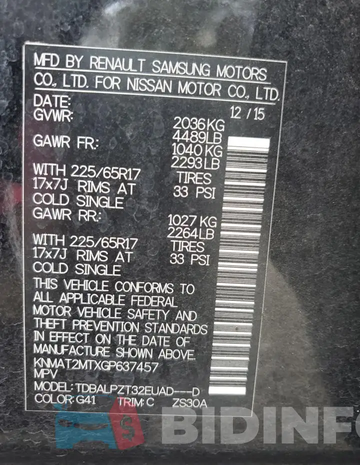 KNMAT2MTXGP637457 Photo# 13