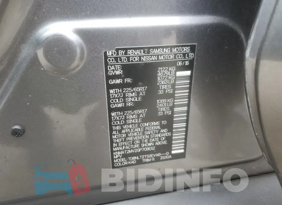 KNMAT2MV2GP709012 Photo# 14