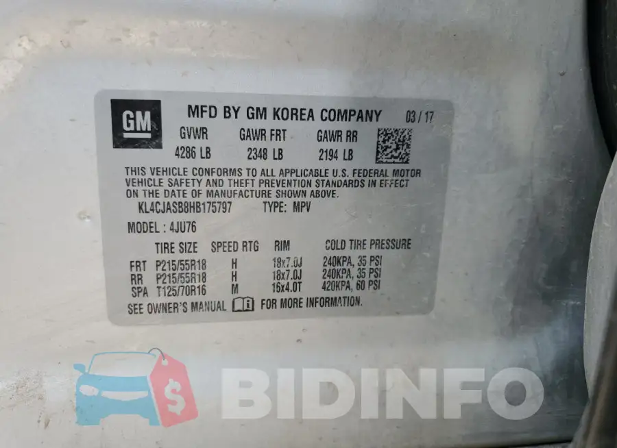 KL4CJASB8HB175797 Photo# 12