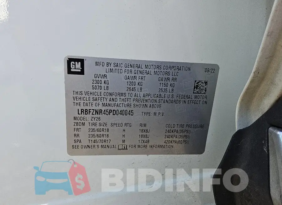LRBFZNR45PD040045 Photo# 13