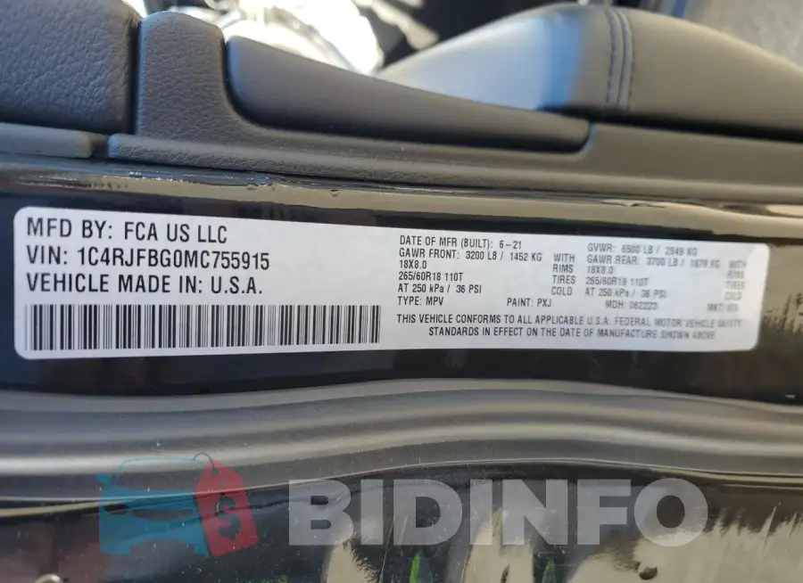 1C4RJFBG0MC755915 Photo# 14