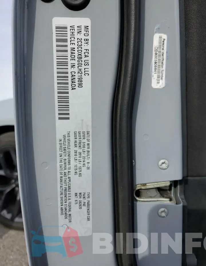 2C3CDXBG0LH219890 Photo# 12
