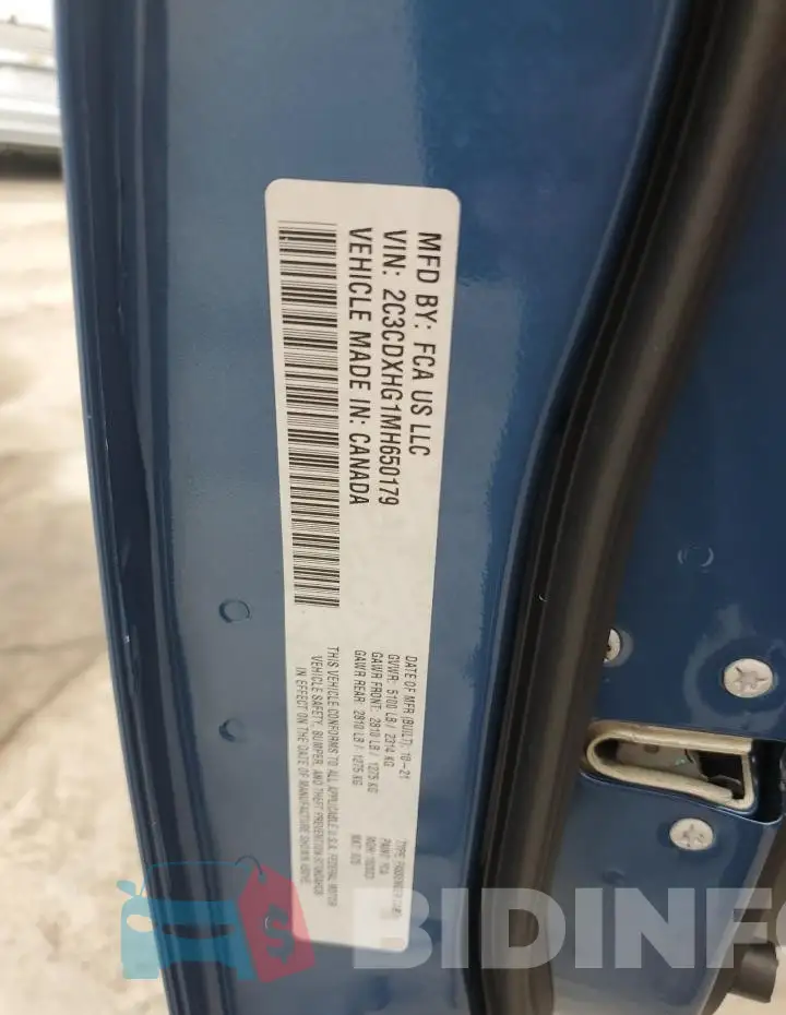 2C3CDXHG1MH650179 Photo# 12