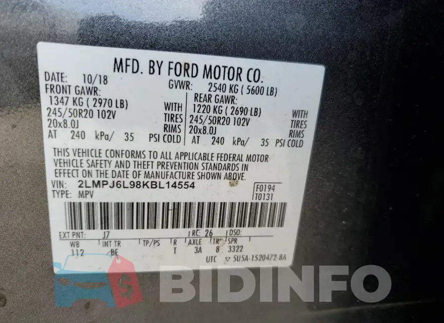 2LMPJ6L98KBL14554 Photo# 14