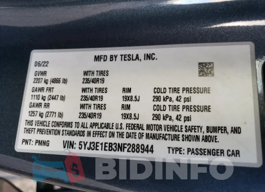 5YJ3E1EB3NF288944 Photo# 12