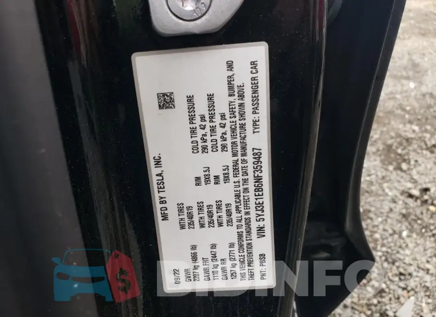 5YJ3E1EB6NF359487 Photo# 12