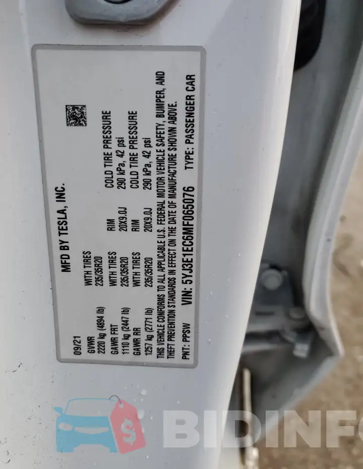 5YJ3E1EC6MF065076 Photo# 12