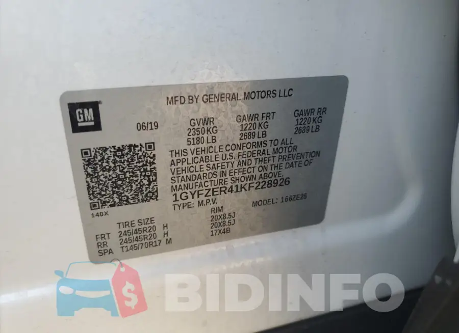 1GYFZER41KF228926 Photo# 13