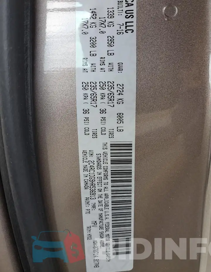 2C4RC1DG9HR536913 Photo# 12