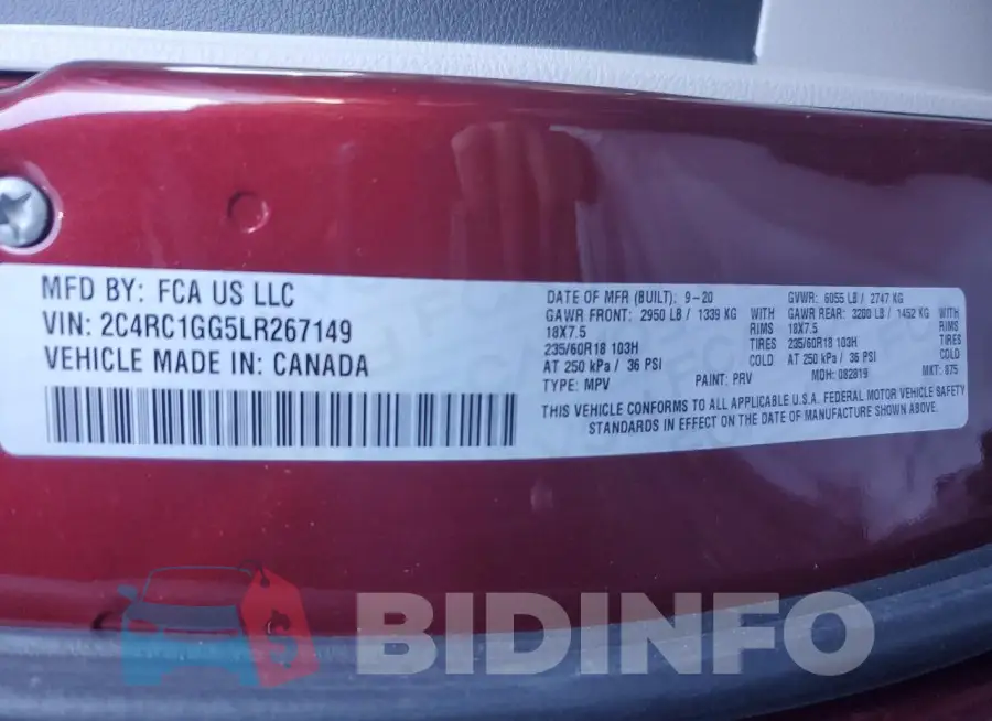 2C4RC1GG5LR267149 Photo# 13