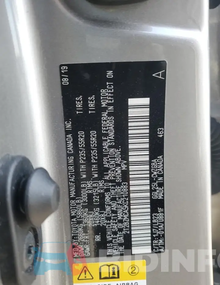 2T2BZMCA5KC210883 Photo# 13