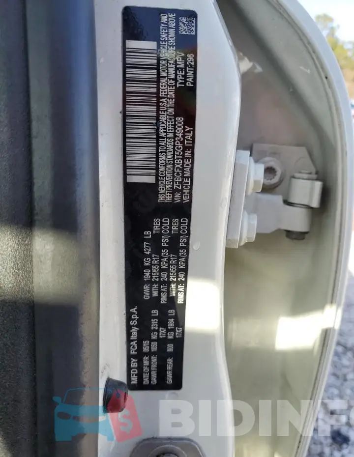 ZFBCFXBT5GP349008 Photo# 13