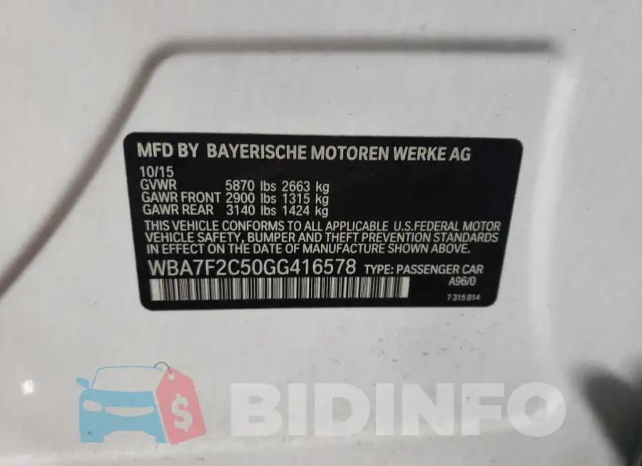 WBA7F2C50GG416578 Photo# 12