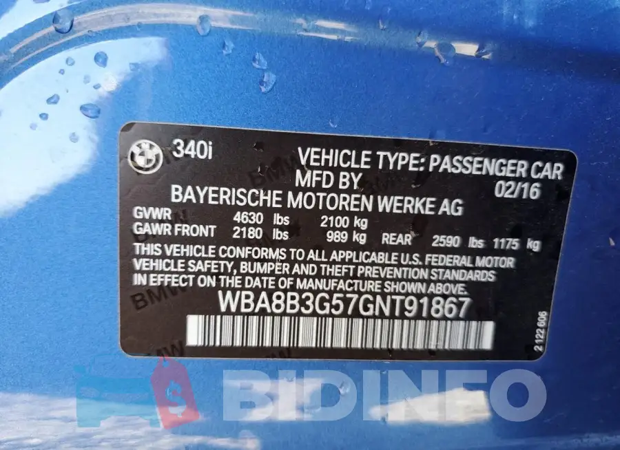 WBA8B3G57GNT91867 Photo# 13