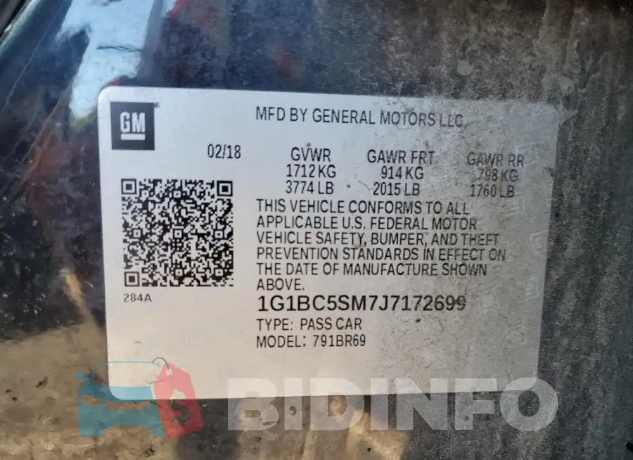 1G1BC5SM7J7172699 Photo# 12