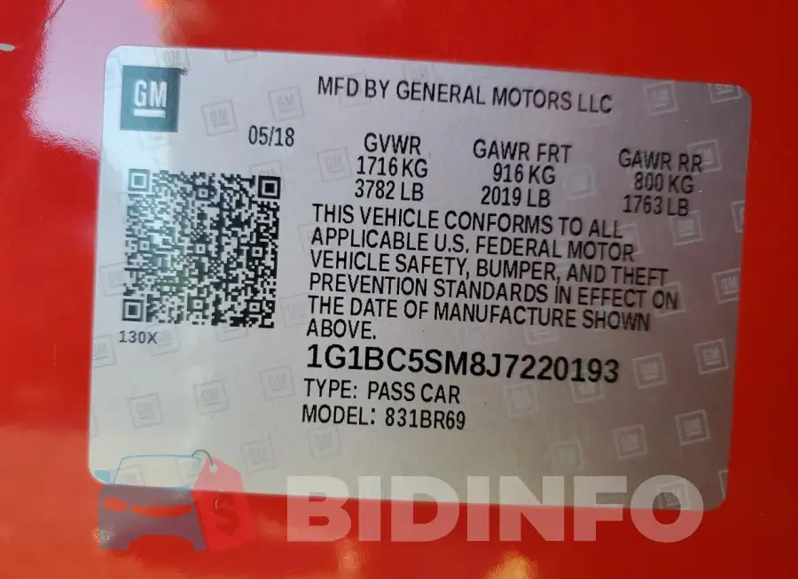 1G1BC5SM8J7220193 Photo# 12