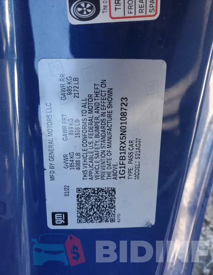 1G1FB1RX5N0108723 Photo# 12