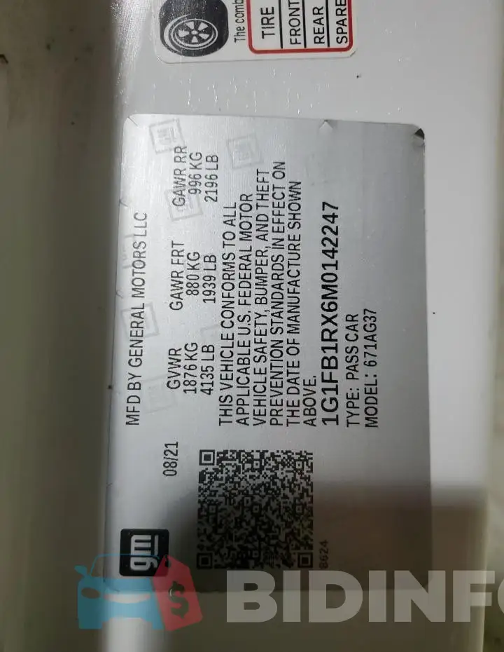 1G1FB1RX6M0142247 Photo# 12