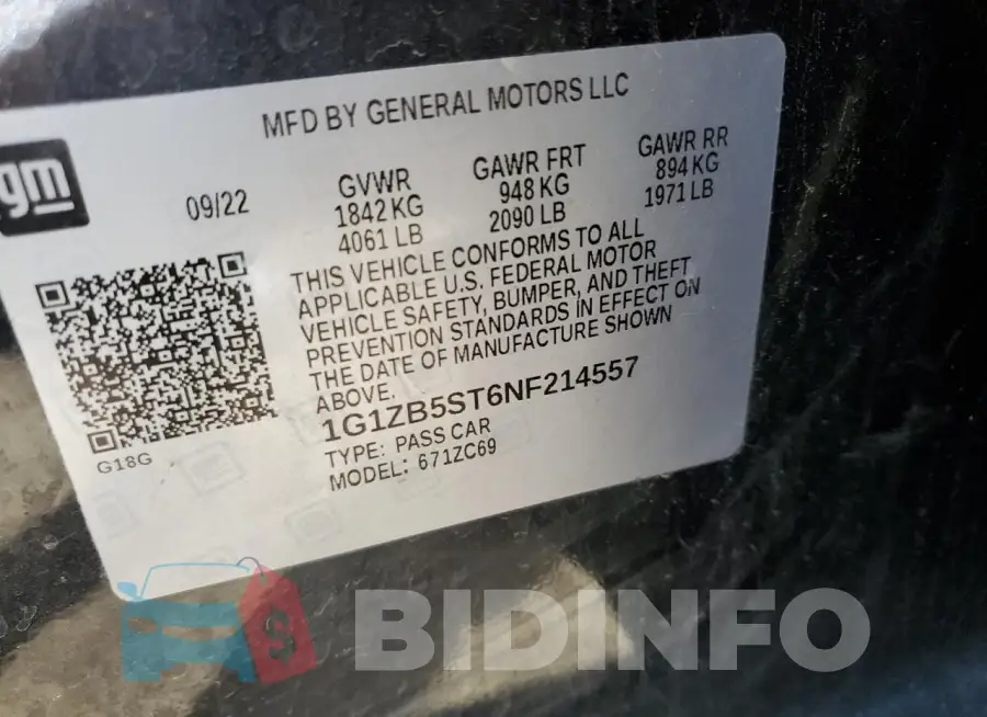 1G1ZB5ST6NF214557 Photo# 13
