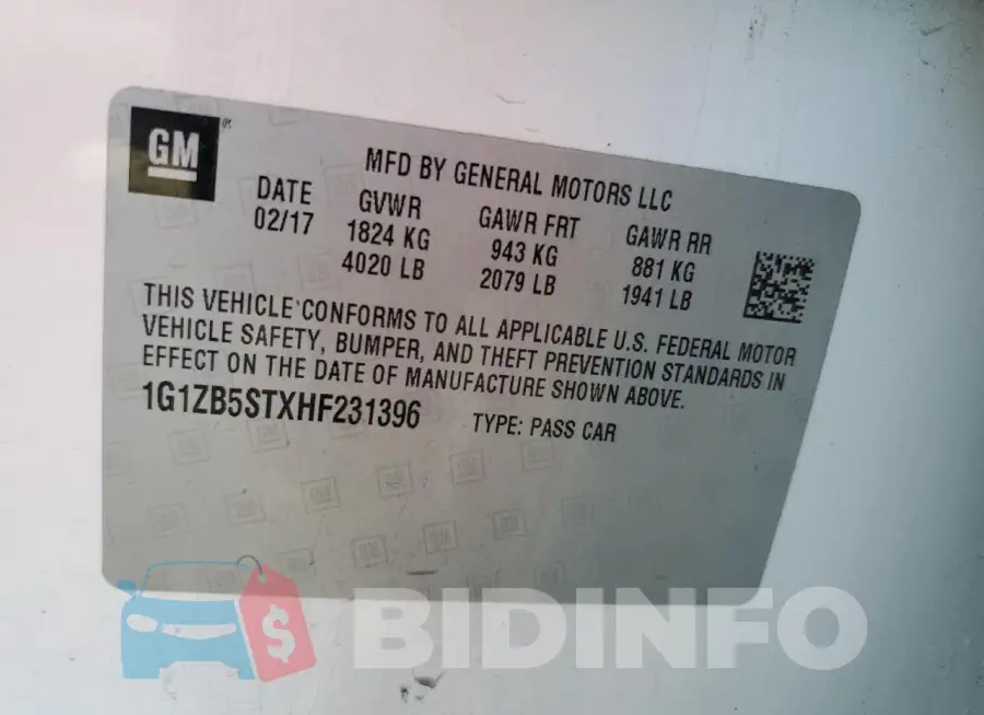 1G1ZB5STXHF231396 Photo# 12