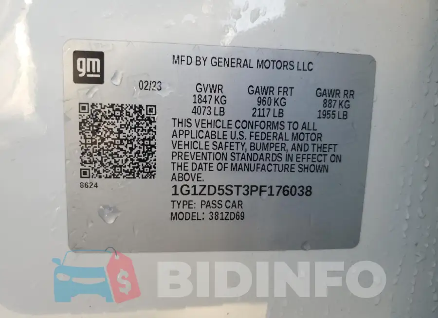 1G1ZD5ST3PF176038 Photo# 13