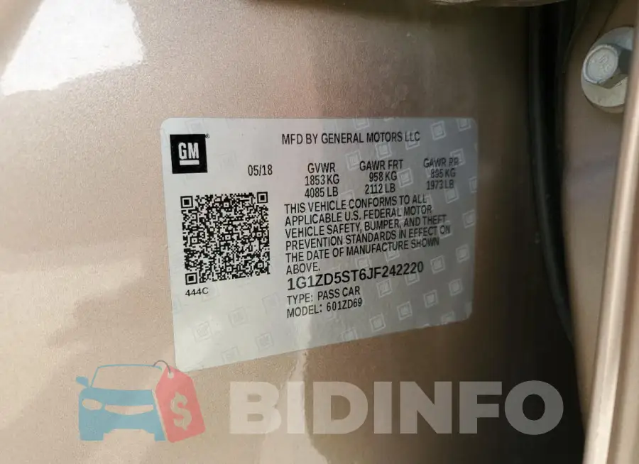 1G1ZD5ST6JF242220 Photo# 12