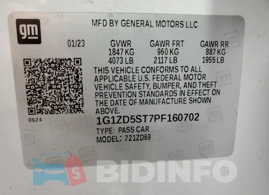 1G1ZD5ST7PF160702 Photo# 12