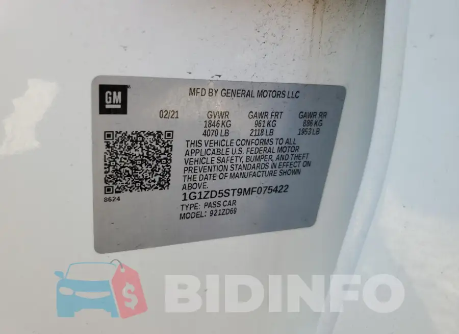 1G1ZD5ST9MF075422 Photo# 12