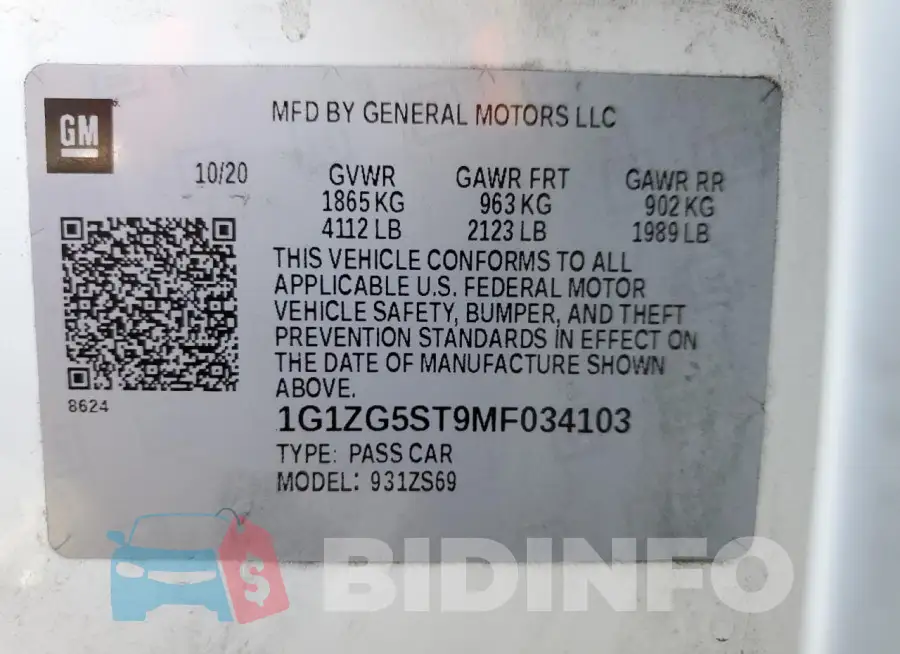 1G1ZG5ST9MF034103 Photo# 12