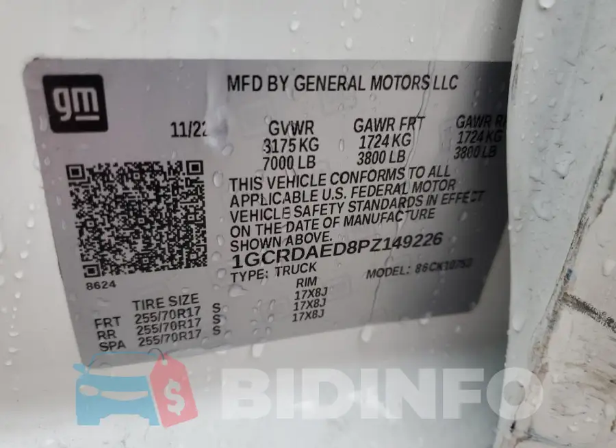 1GCRDAED8PZ149226 Photo# 12