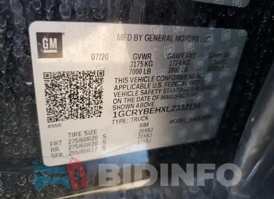 1GCRYBEHXLZ332134 Photo# 12