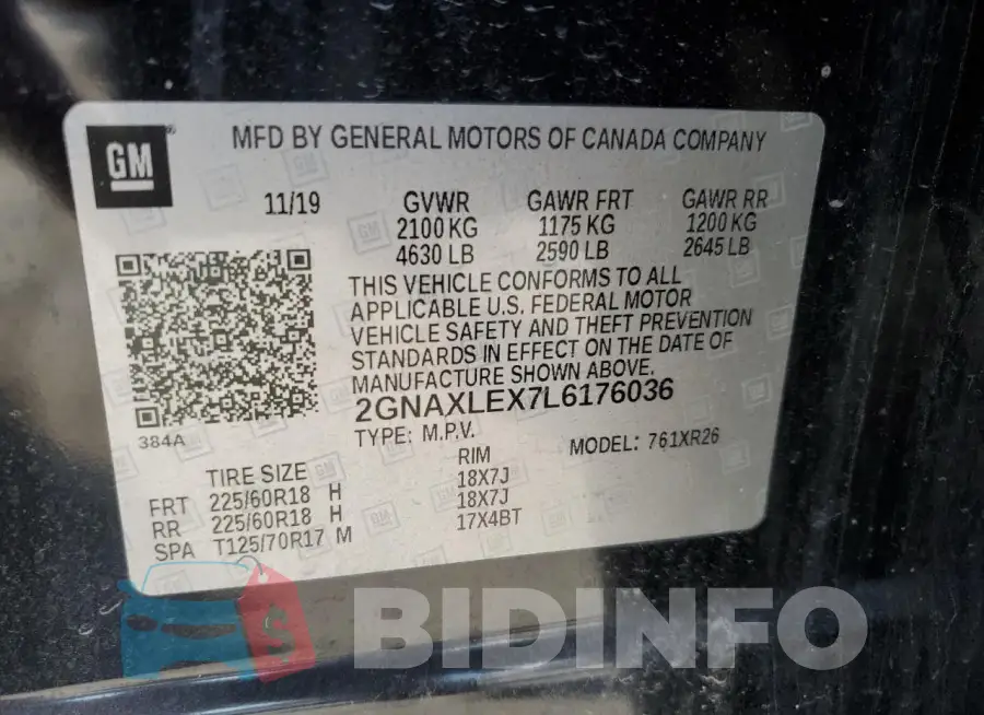 2GNAXLEX7L6176036 Photo# 13