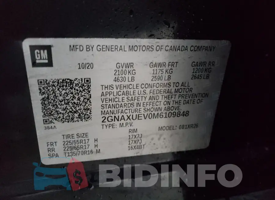 2GNAXUEV0M6109848 Photo# 13