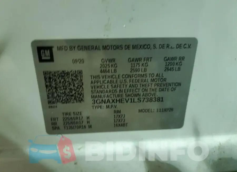 3GNAXHEV1LS738381 Photo# 13