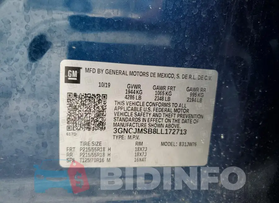 3GNCJMSB8LL172713 Photo# 13