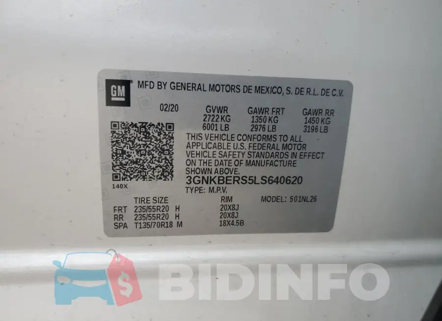 3GNKBERS5LS640620 Photo# 13
