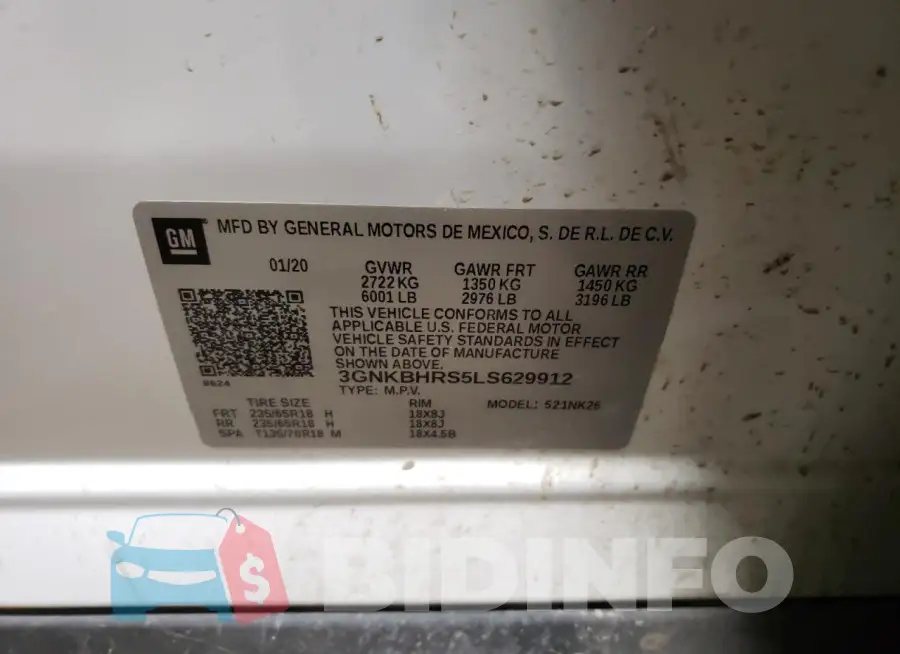 3GNKBHRS5LS629912 Photo# 13