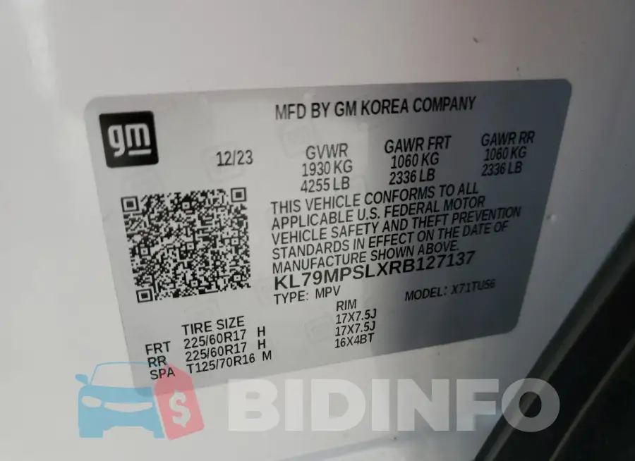 KL79MPSLXRB127137 Photo# 14