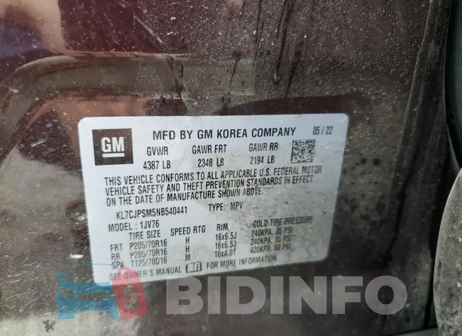 KL7CJPSM5NB540441 Photo# 13