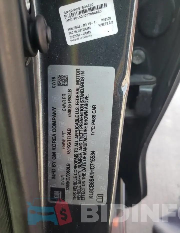 KL8CB6SA1HC715534 Photo# 12