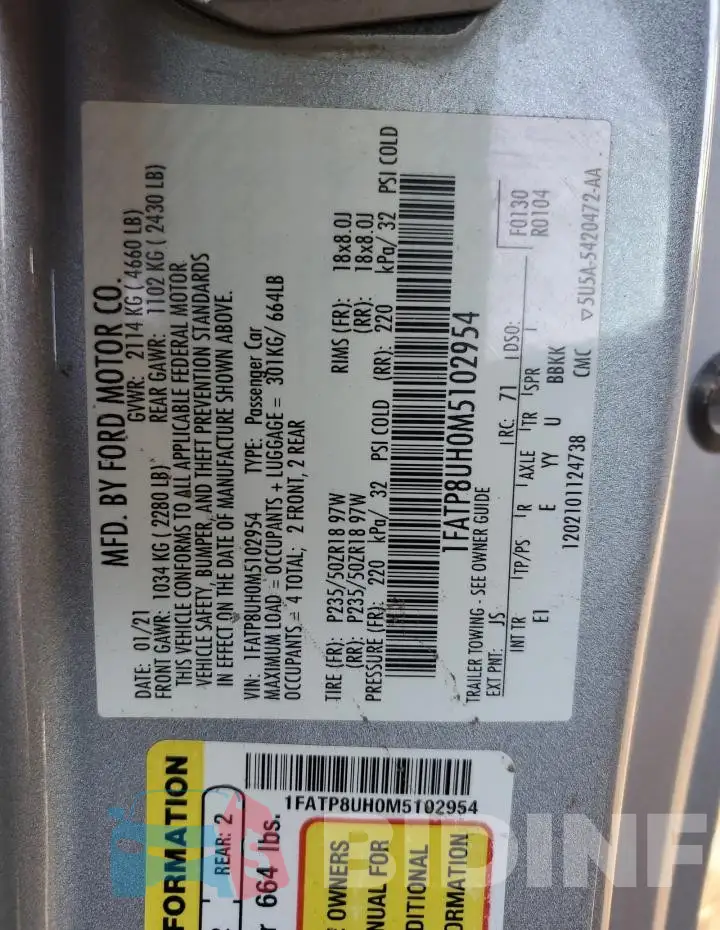 1FATP8UH0M5102954 Photo# 13