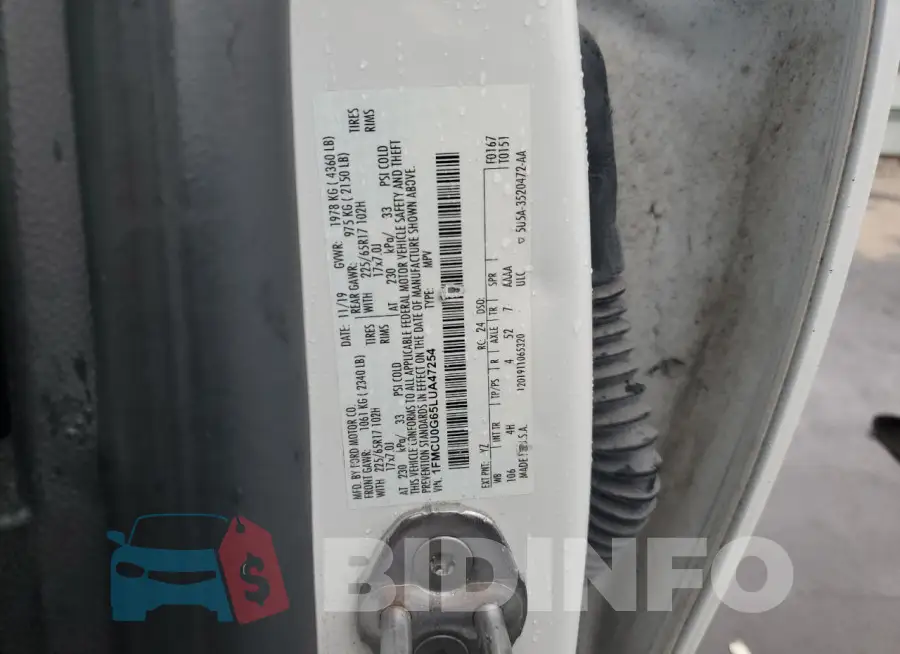 1FMCU0G65LUA47254 Photo# 12