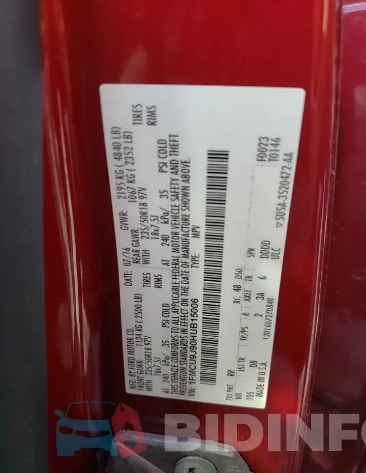 1FMCU9J90HUB15006 Photo# 13