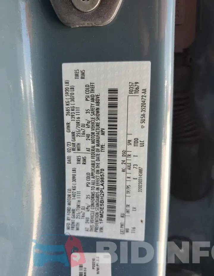 1FMDE5BH2PLA98570 Photo# 12