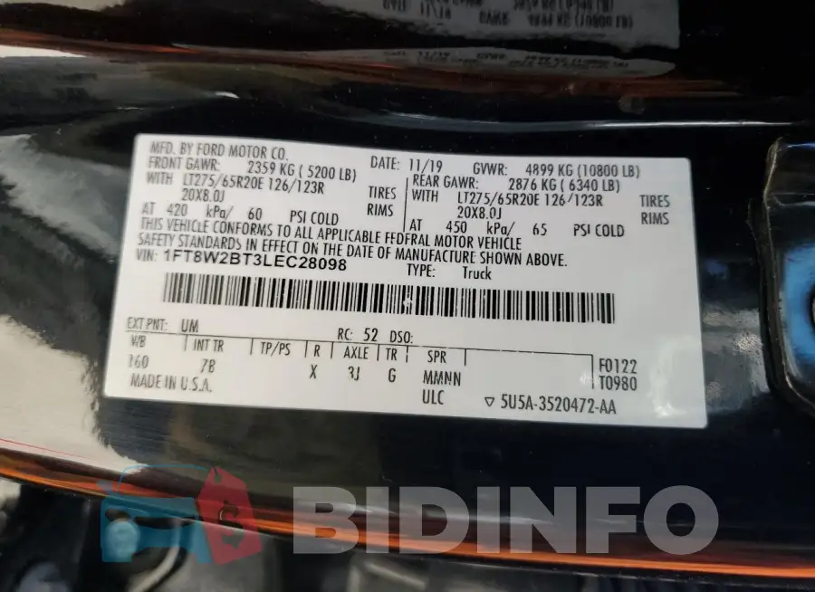 1FT8W2BT3LEC28098 Photo# 12