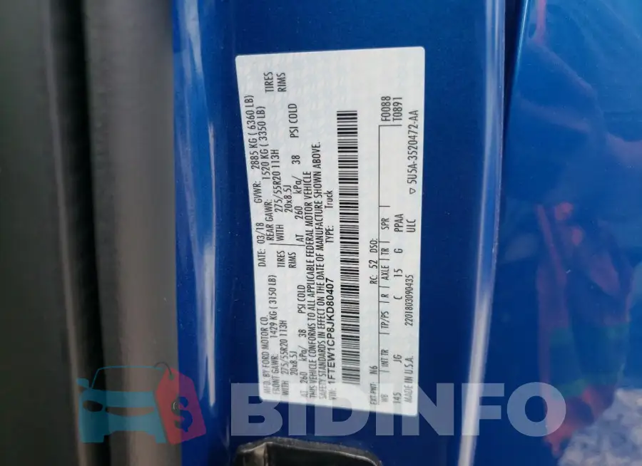 1FTEW1CP8JKD80407 Photo# 12