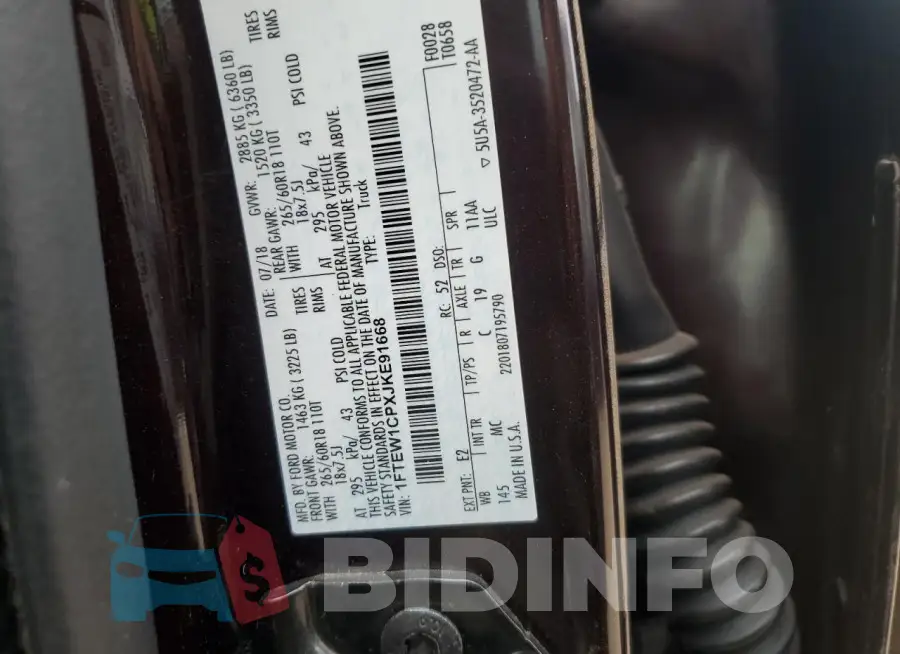 1FTEW1CPXJKE91668 Photo# 12