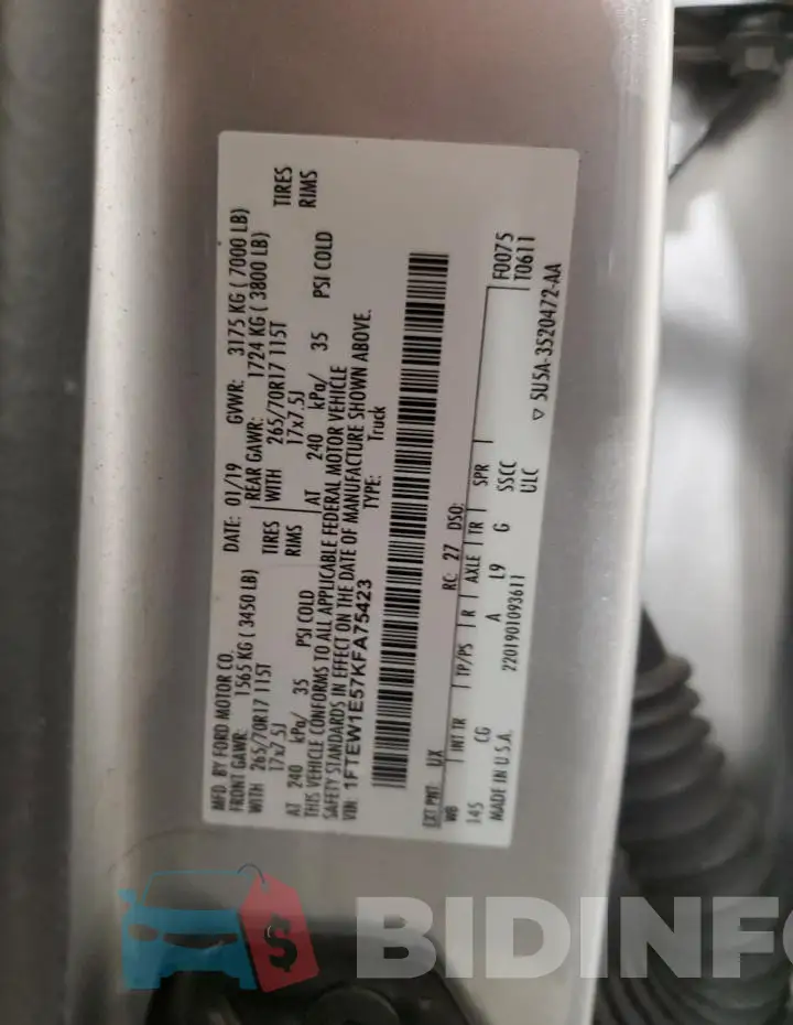 1FTEW1E57KFA75423 Photo# 12